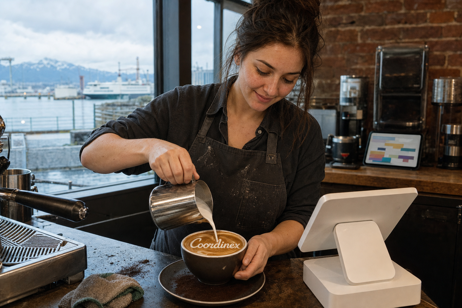 Everett coffee shop near Everett waterfront, Broadway, and Downtown Everett with Washington morning light at the espresso bar.